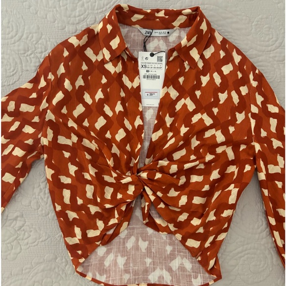 Zara Crop Blouse NWT - Picture 2 of 10